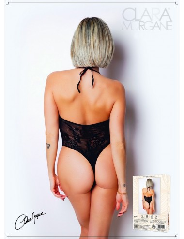 Lingerie - Bodys - Body effet string sexy noir en résille - Le Numéro 4 - Collection Body - CM98005 -