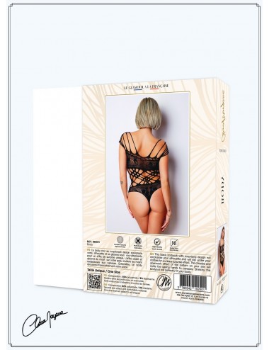 Lingerie - Bodys - Body noire en résille et lanières - Le Numéro 1 - Collection Body - CM98001 -