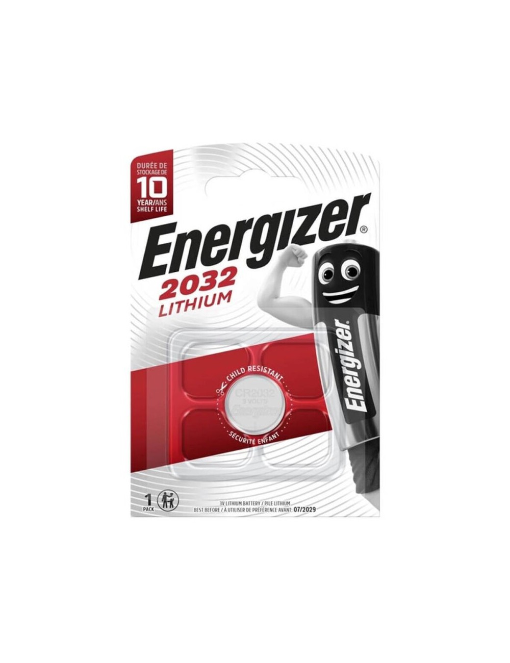 ENERGIZER PILE BOUTON AU LITHIUM CR2032 3V 1 UNITÉ