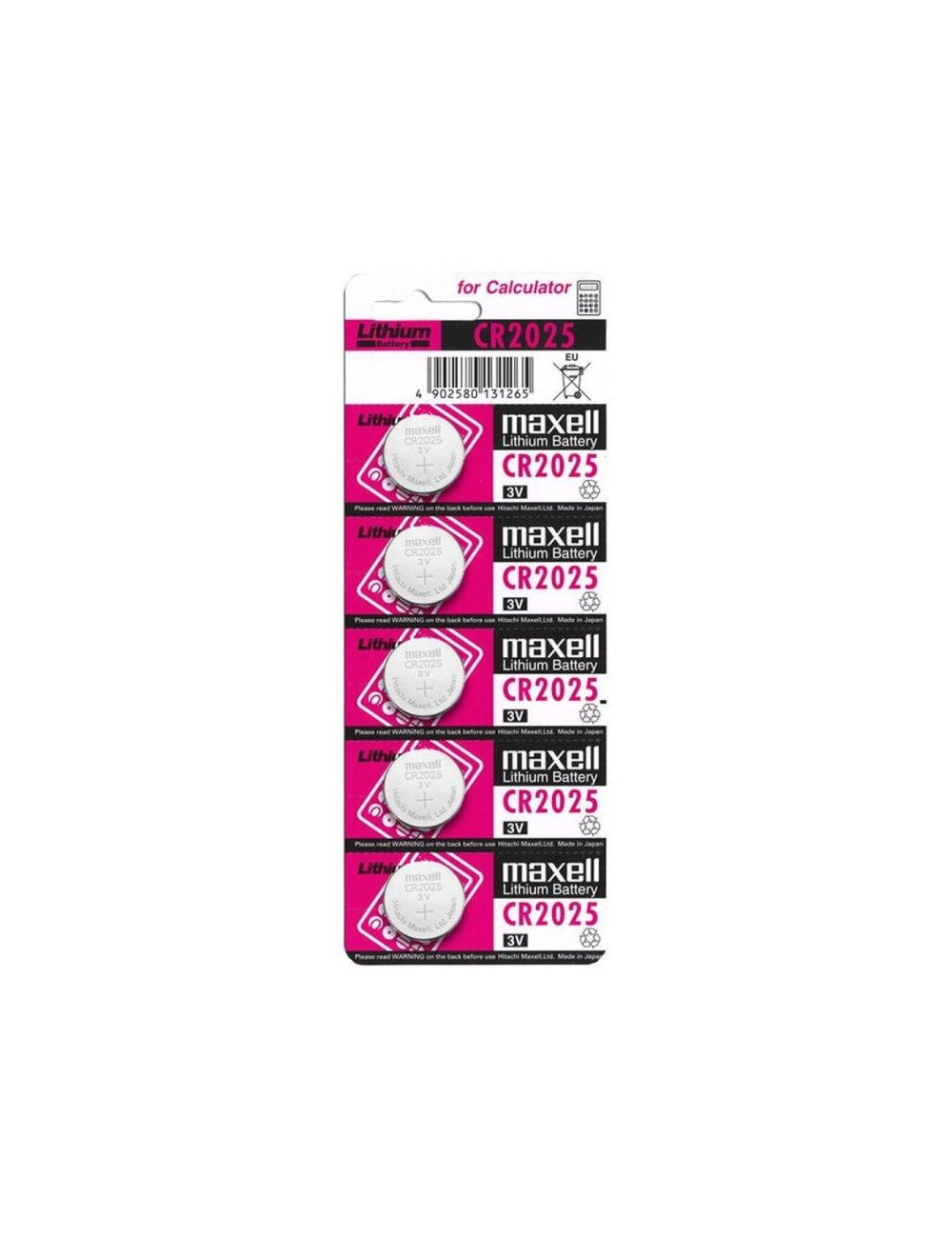 MAXELL BATTERIE LITIO CR2025 3V 5UDS MAXELL BATTERIE LITIO CR2025 3V 5UDS