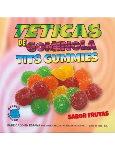 DIABLO GLOSOSO - COFFRET DE SUCRE SEINS SAVEUR GUMMY FRUITS 6 COULEURS ET SAVEURS MADE IS SPAIN /es/pt/en/fr/it/