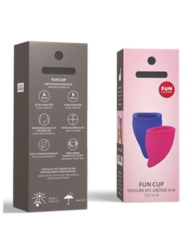 FUN FACTORY - FUN CUP EXPLORE KIT MENSTRUAL CUP PINK & ULTRAMARINE