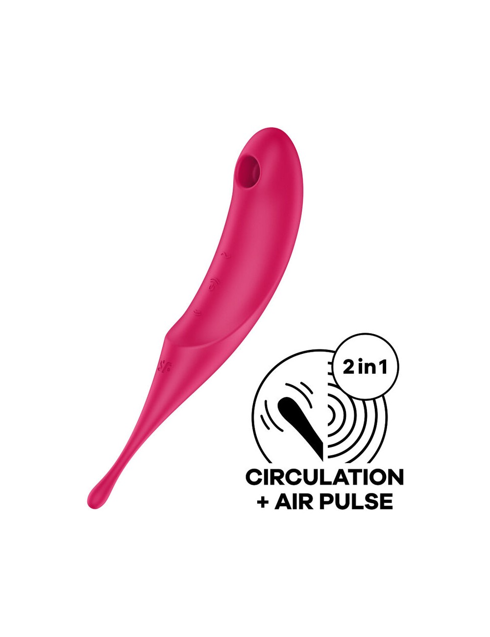 SATISFYER TWIRLING PRO AIR PULSE STIMULATOR & VIBRATOR - ROUGE