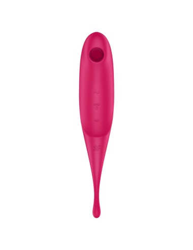 SATISFYER TWIRLING PRO AIR PULSE STIMULATOR & VIBRATOR - ROUGE