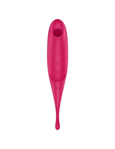 SATISFYER TWIRLING PRO AIR PULSE STIMULATOR & VIBRATOR - ROUGE