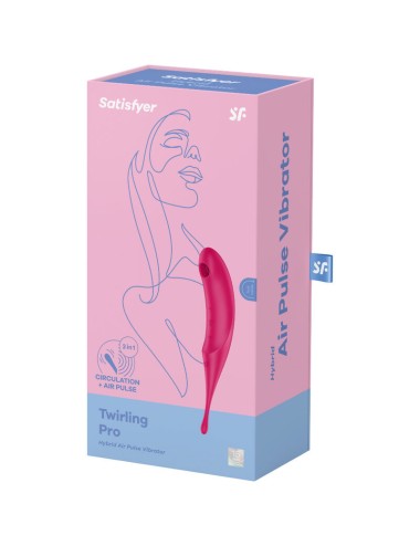 SATISFYER TWIRLING PRO AIR PULSE STIMULATOR & VIBRATOR - ROUGE