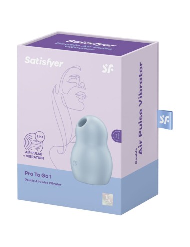 SATISFYER PRO TO GO 1 DOUBLE AIR PULSE STIMULATOR & VIBRATOR - BLEU