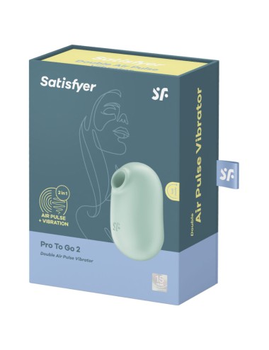 SATISFYER PRO TO GO 2 DOUBLE AIR PULSE STIMULATOR & VIBRATOR - BEIGE