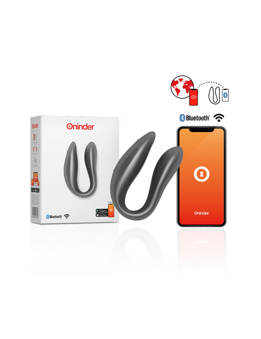 ONINDER G-SPOT & CLITORAL STIMULATOR BLACK - FREE APP