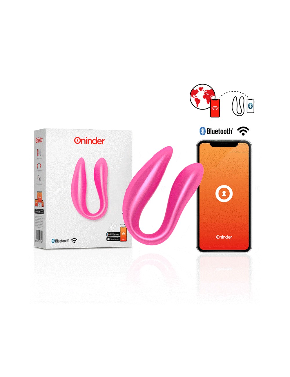 ONINDER G-SPOT & CLITORAL STIMULATOR PINK - FREE APP