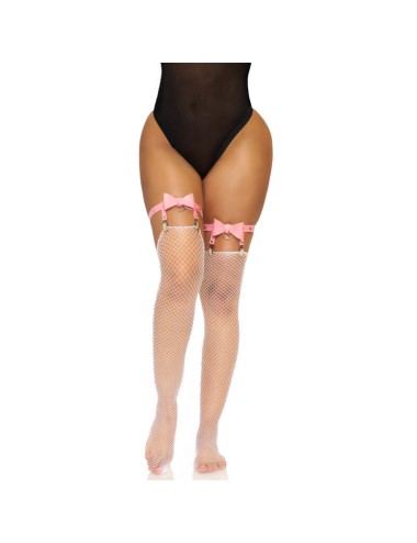 LEG AVENUE CUIR VEGAN COLLANT HAUT Jarretière TAILLE UNIQUE - ROSE