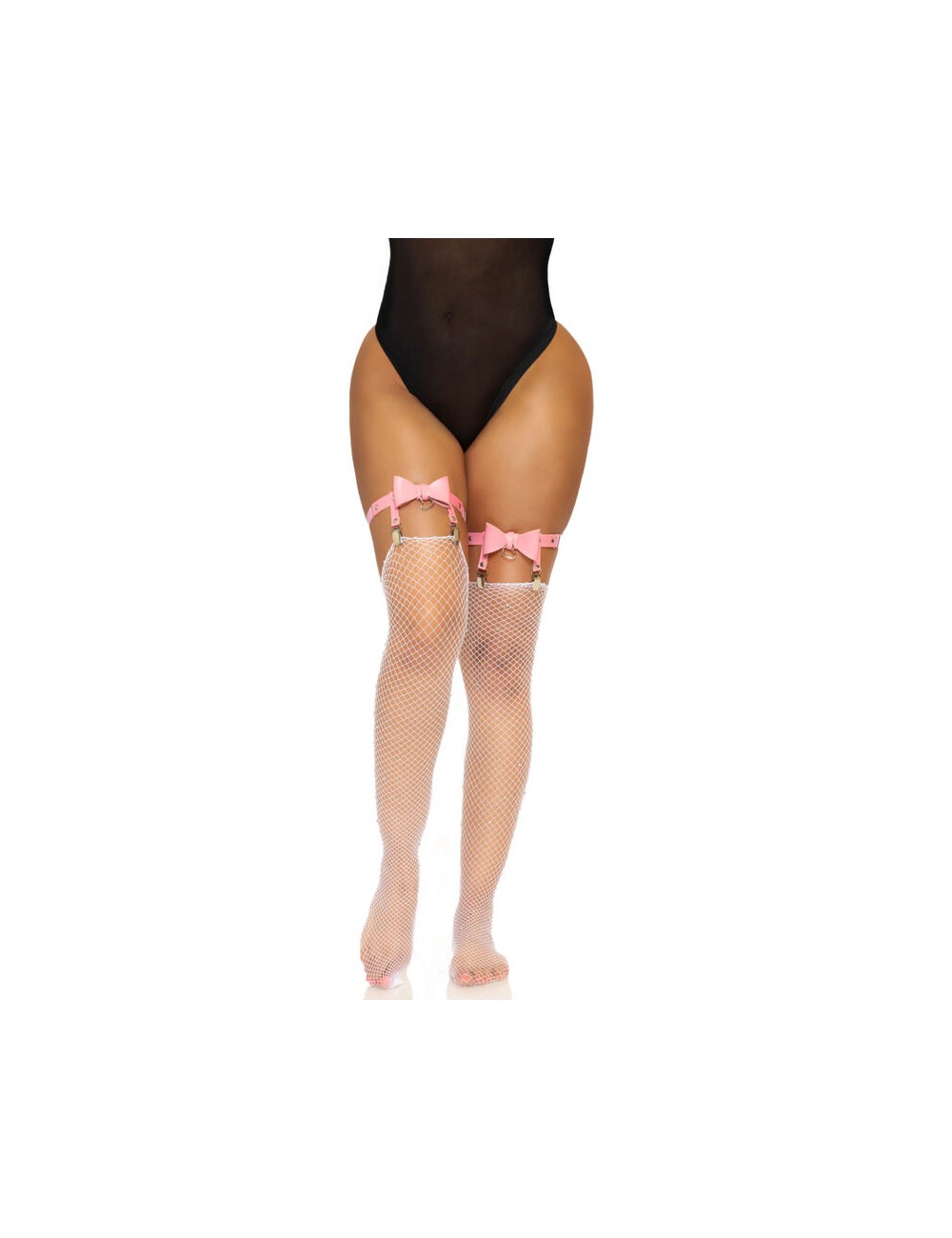 LEG AVENUE CUIR VEGAN COLLANT HAUT Jarretière TAILLE UNIQUE - ROSE