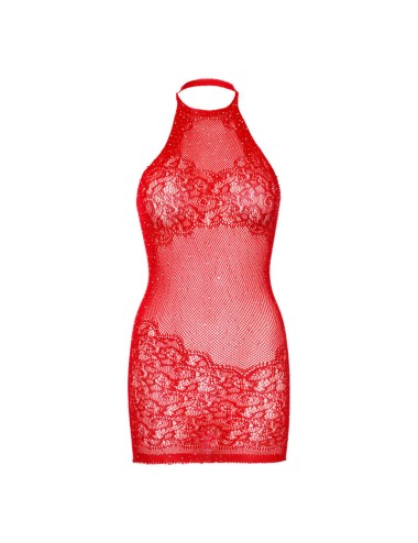 LEG AVENUE RHINESTONE HALTER MINI ROBE TAILLE UNIQUE - ROUGE