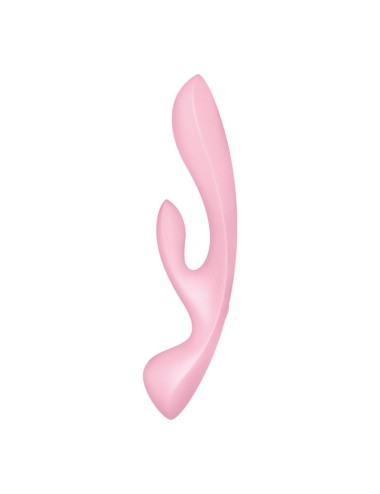 SATISFYER TRIPLE OH HYBRID VIBRATION - ROSE