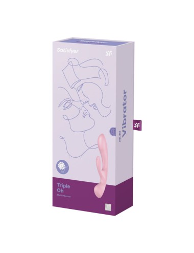 SATISFYER TRIPLE OH HYBRID VIBRATION - ROSE