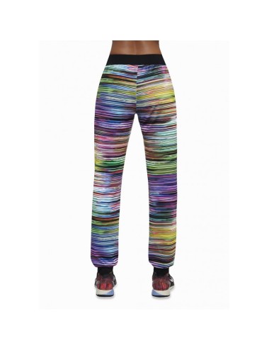 Tropical pantalon sport rayé multicolore