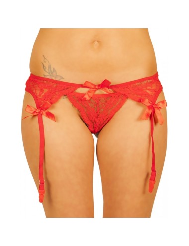 Porte-jarretelle string rouge