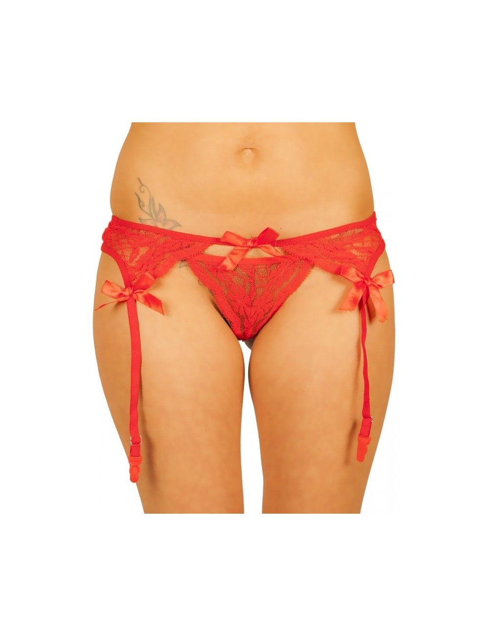 Porte-jarretelle string rouge