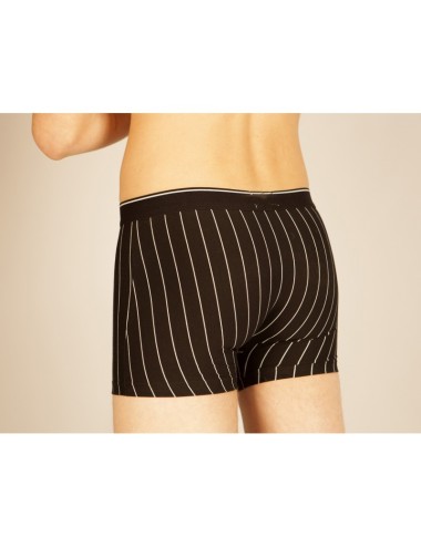 Boxer noir rayures blanches