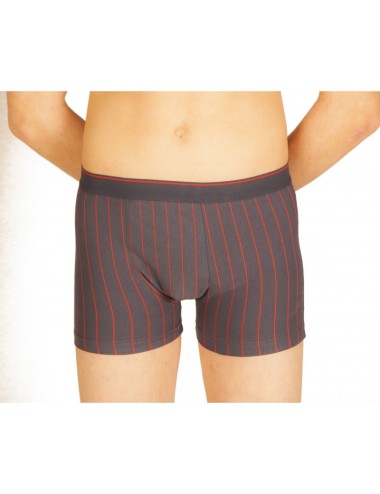 Boxer gris rayures rouges