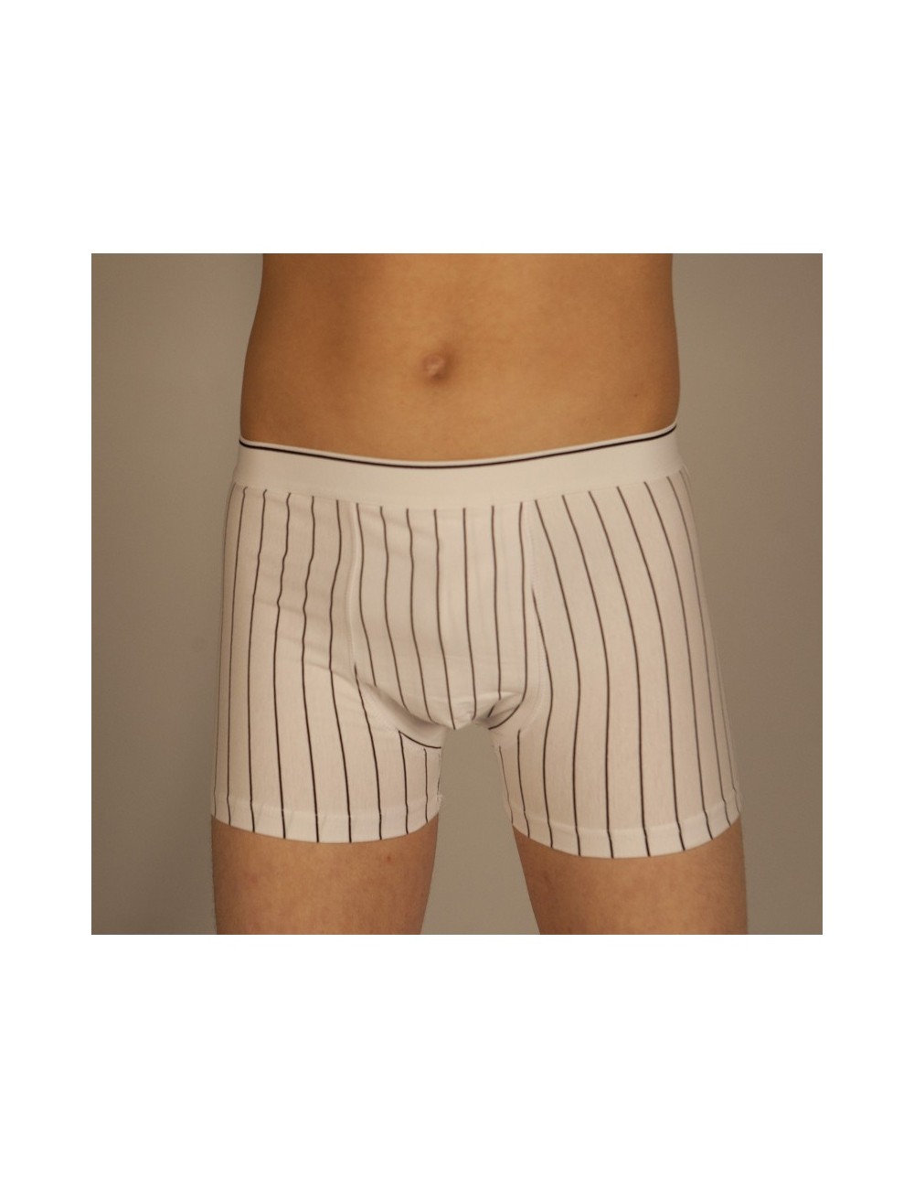 Boxer blanc rayures noires