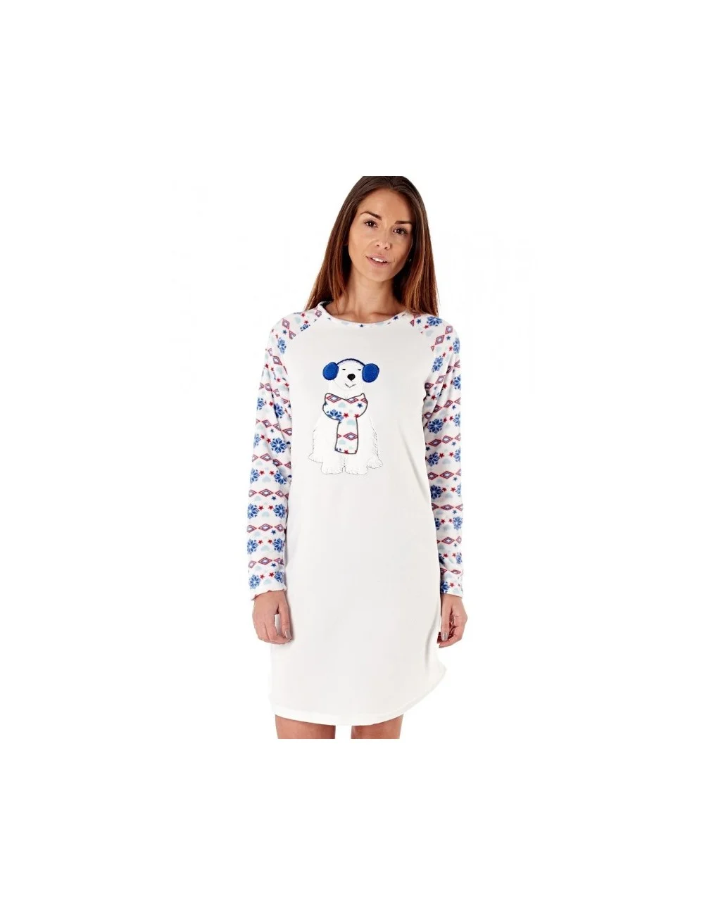 Chemise de nuit polaire blanche Chemise de nuit polaire blanche