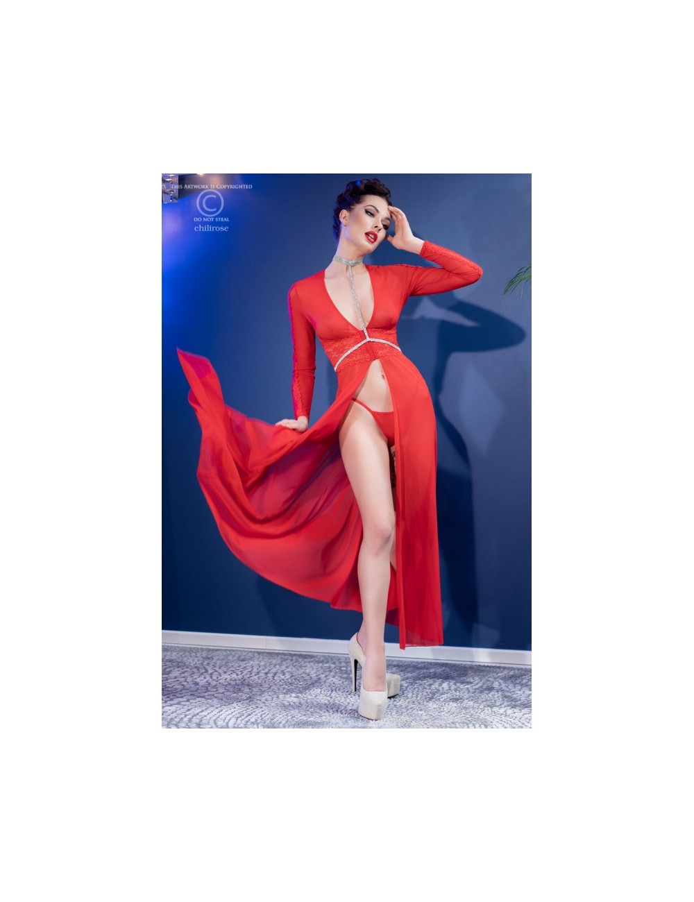Nuisette longue rouge Nuisette longue rouge