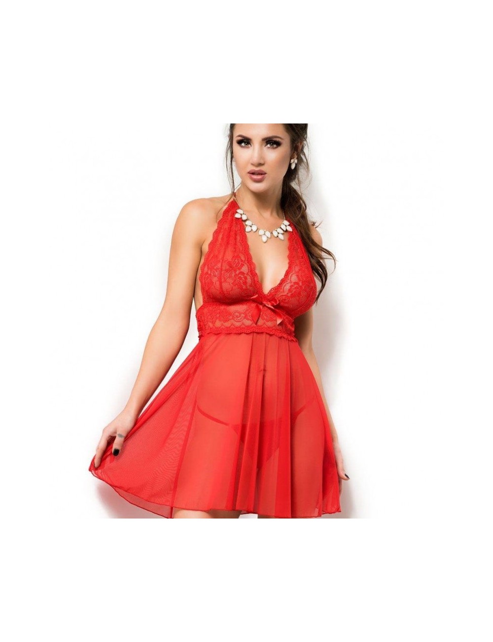 Nuisette rouge dos nu Nuisette rouge dos nu