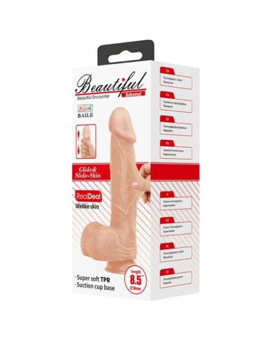 MAGNIFIQUE RENCONTRE BAHAMUT DILDO RÉALISTE ET SOUPLE 21.8 CM - FLESH