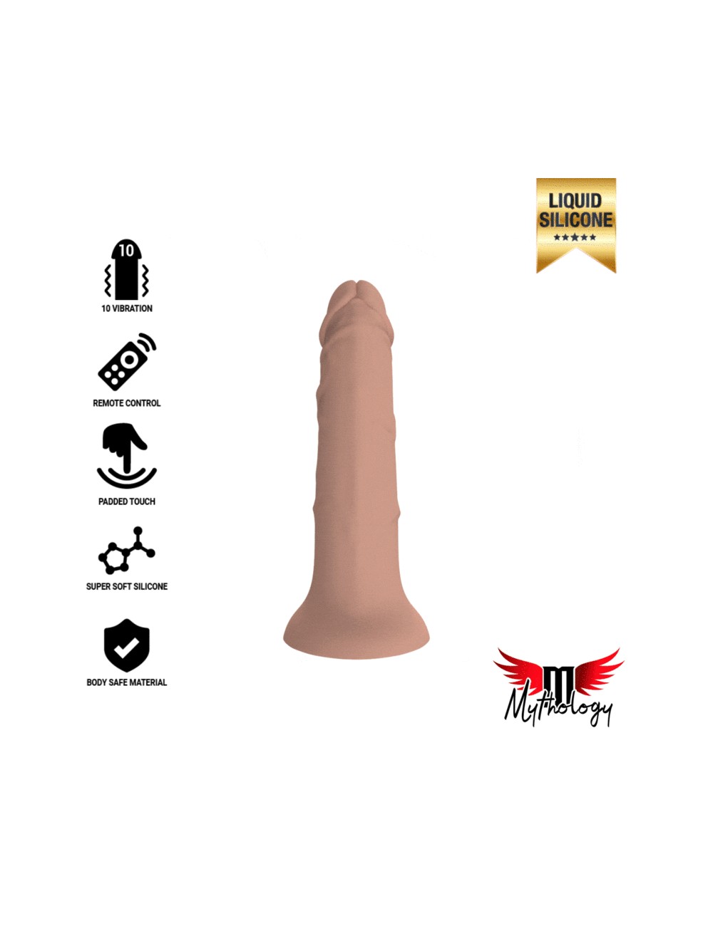 MYTHOLOGY ASHER DILDO ORIGINAL S - VIBRATEUR WATCHME TECHNOLOGIE SANS FIL COMPATIBLE