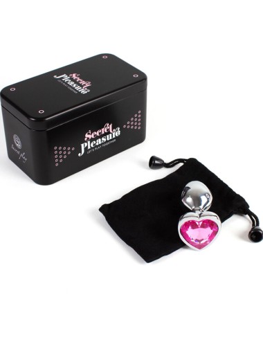 SECRET PLAY - PLUG ANAL MÉTALLIQUE C?UR FUCHSIA PETIT TAILLE 7 CM