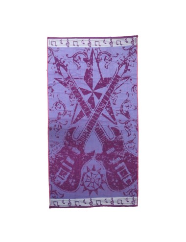 Serviette de plage guitare violette