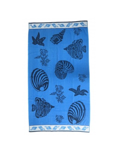 Serviette de plage poissons bleus