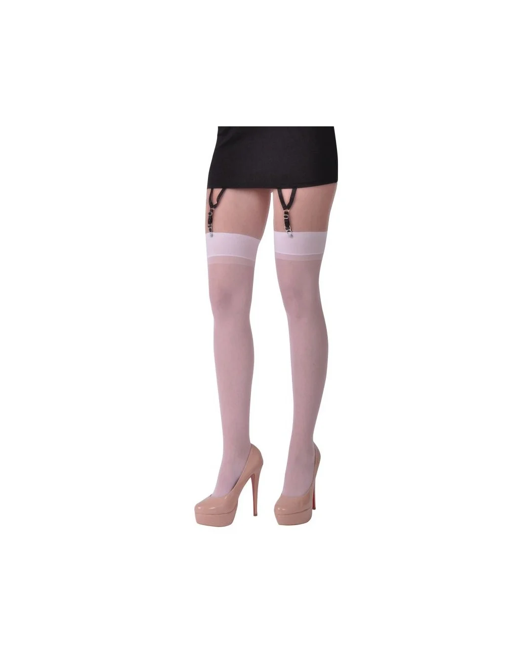 Vanessa bas blancs pour porte-jarretelle Vanessa bas blancs pour porte-jarretelle