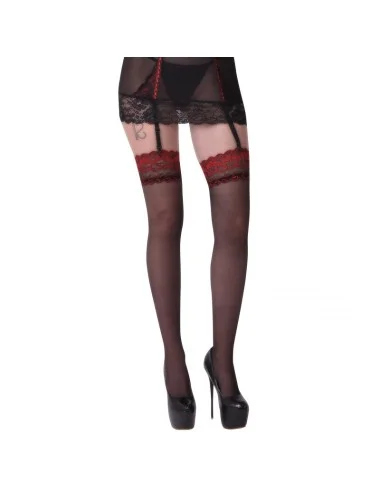 Ambrosia bas jarretière noire et rouge