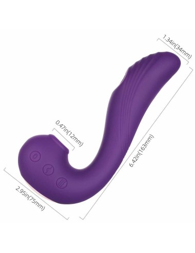 Angel - Vibromasseur 3 en 1 point G et léchage du clitoris - Violet