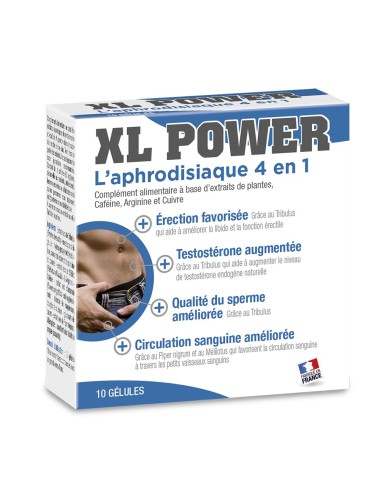 XL Power aphrodisiaque 4 en 1, 10 gélules - LAB32