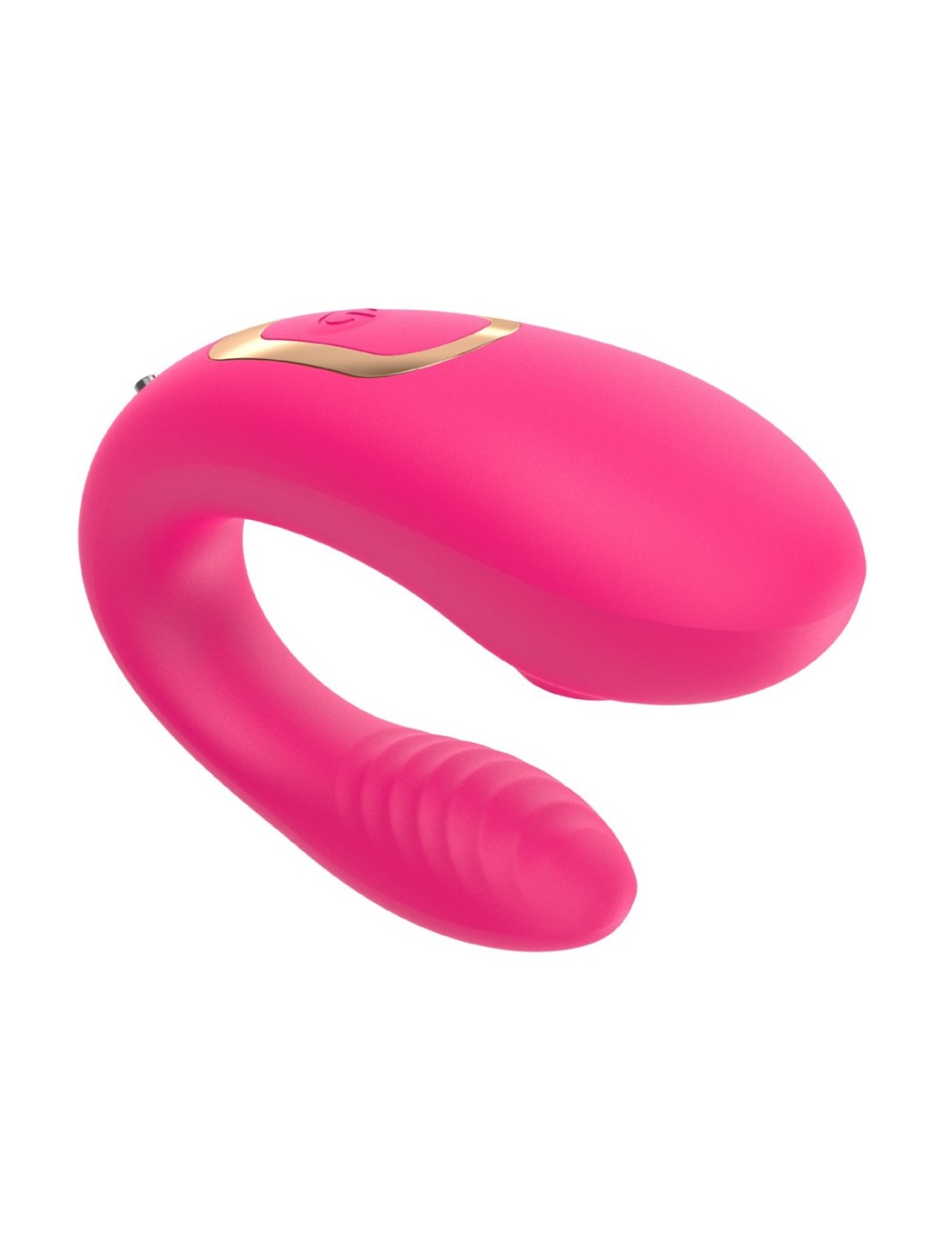 Vibromasseur de couple rose, USB avec 2 moteurs pour stimulation Point G et clitoridienne avec télécommande - TOD-062PNK