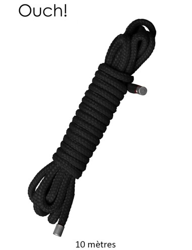 Corde de bondage Japonais 10m noire - Ouch