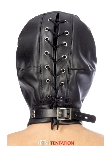 Cagoule BDSM fermée simili cuir - Fetish Tentation