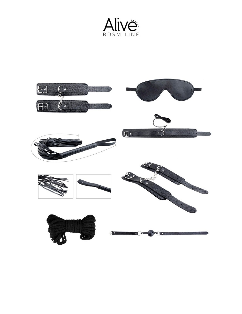 Kit BDSM Secret Desires noir - Alive Kit BDSM Secret Desires noir - Alive