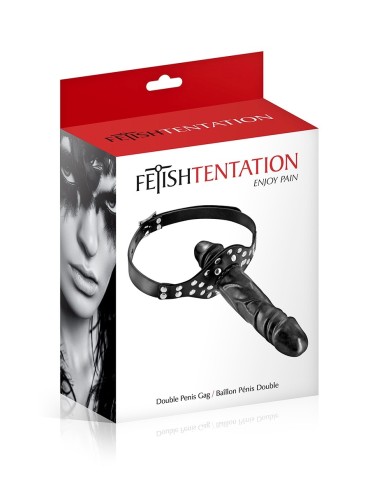 Bâillon double gode black - Fetish Tentation