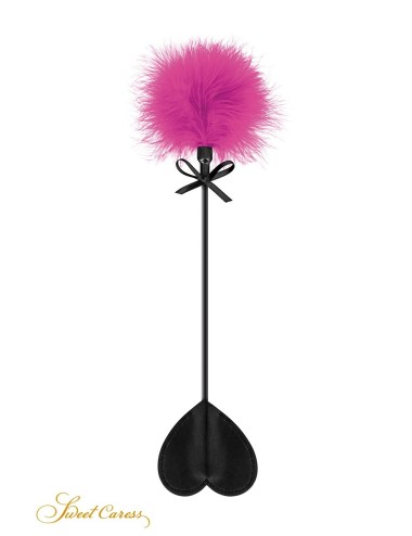 Tapette coeur avec pompon fuchsia - Sweet Caress