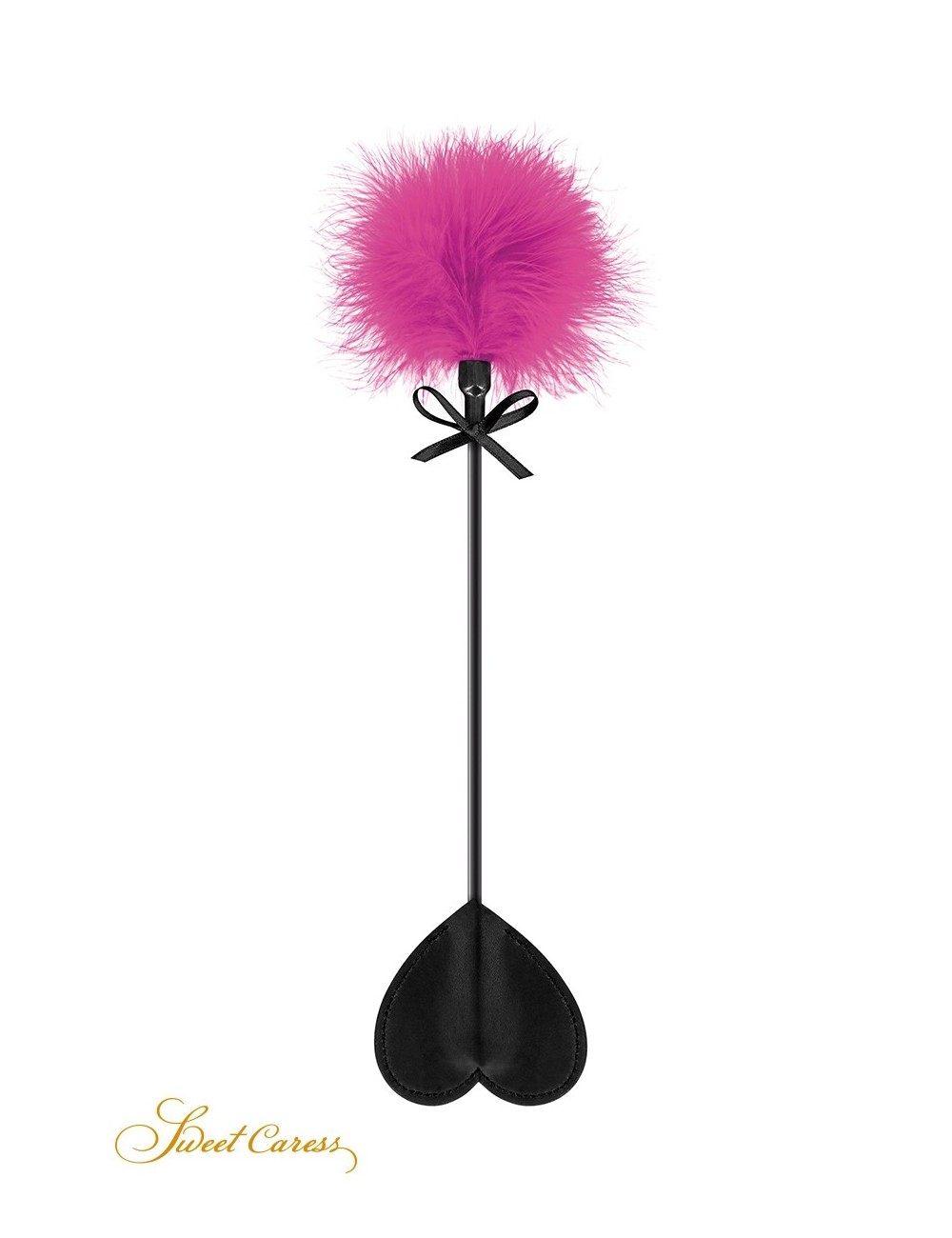 Tapette coeur avec pompon fuchsia - Sweet Caress