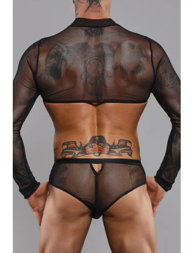 Crop top tulle noir transparent - Regnes