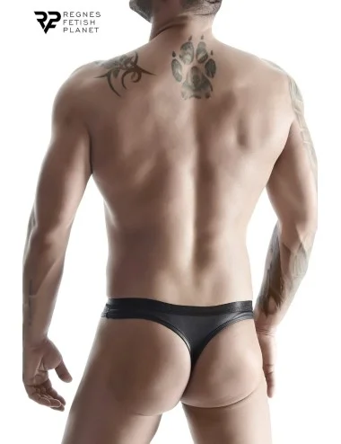 String noir wetlook et mesh - Regnes