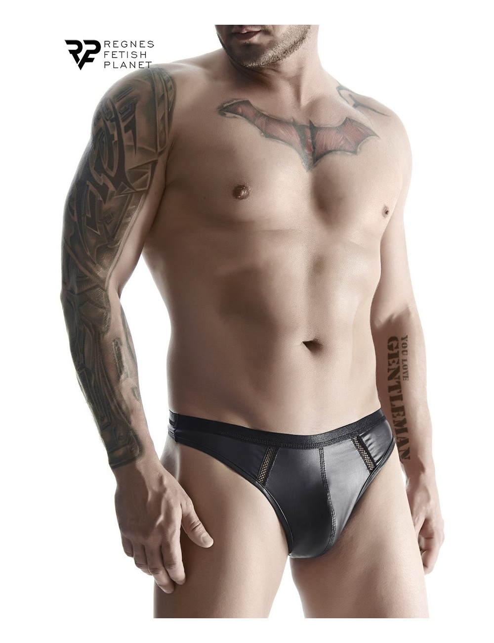 String wetlook noir - Regnes String wetlook noir - Regnes