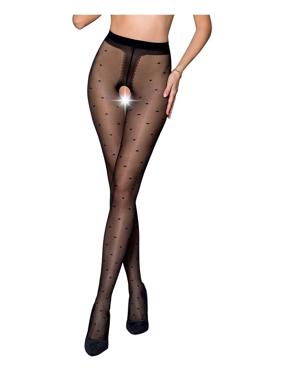 Collants ouverts TI018 20 deniers - noir Collants ouverts TI018 20 deniers - noir