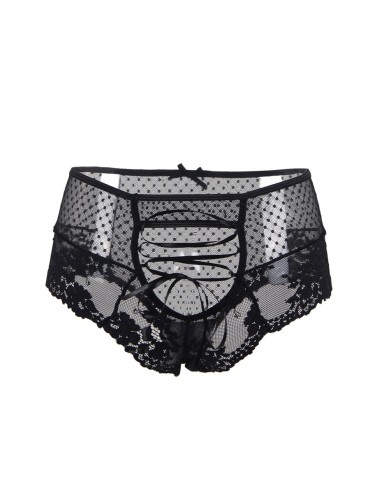 Tanga sexy noir à laçage