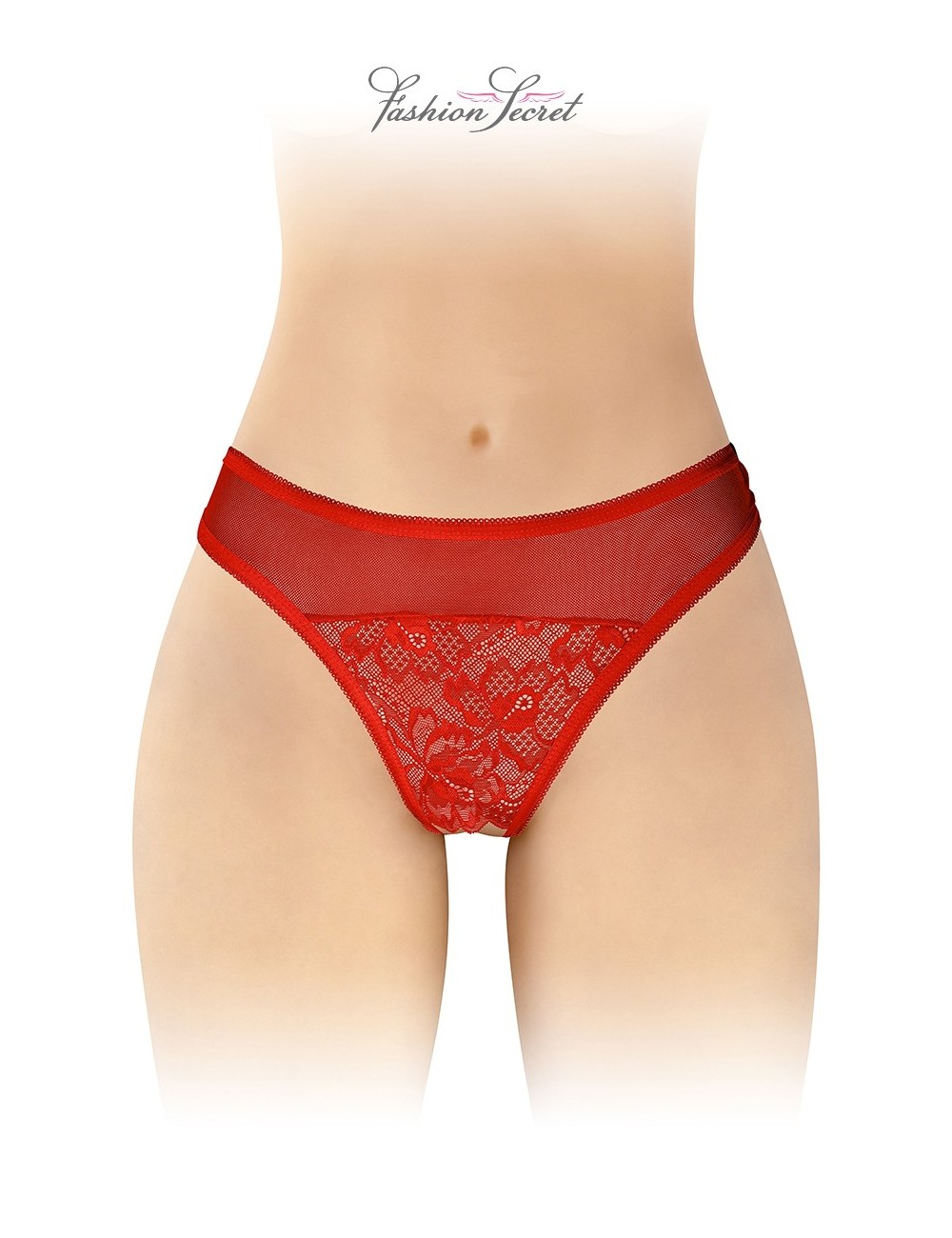 Tanga rouge ouvert Ava - Fashion Secret